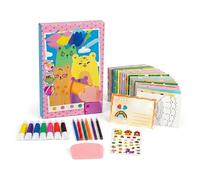 XKrmp 2026 NEW Rainbow Squeeze Art Kit, Mess-Free Squeegee Painting Set, 20 Dual-Sided DIY Postcards with 7 Paints & Scraper, Creative Crafts Gifts for Boys Girls, 7.9x5.1in