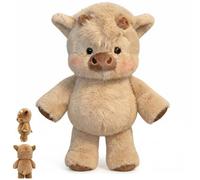 XKrmp 2026 New Running Highland Cow Plush - Battery-Free Interactive Moving Legs Stuffed Animal, Ultra-Soft Desk Companion & Kawaii Room Decor (Beige,18 IN)
