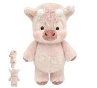 XKrmp 2026 New Running Highland Cow Plush - Battery-Free Interactive Moving Legs Stuffed Animal, Ultra-Soft Desk Companion & Kawaii Room Decor (Pink,22 IN)