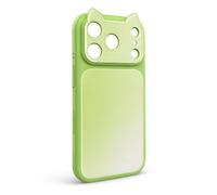 XKrmp 3D Cat Ear Phone Case for iPhone 17/16/15/14/13 Pro MAX, Glossy Acrylic (Green,For iPhone 13 Pro)