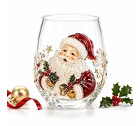 XKrmp 3D Christmas Tree Glass Art Cup, 12 Oz Raised Holiday Drinkware (A)