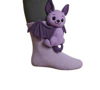 XKrmp 3D Knit Animal Socks for Women - Fuzzy Handmade Animal Hugging Socks with Double Layer Cotton, Warm & Cozy (L)
