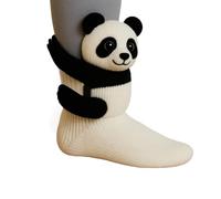 XKrmp 3D Knit Animal Socks for Women - Fuzzy Handmade Animal Hugging Socks with Double Layer Cotton, Warm & Cozy (K)