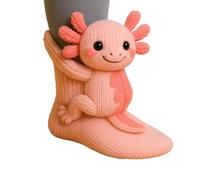 XKrmp 3D Knit Animal Socks for Women - Fuzzy Handmade Animal Hugging Socks with Double Layer Cotton, Warm & Cozy (A)