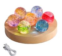 XKrmp 40mm 7 Colors Ice Cracked Glass Crystal Chakra Balls | 7 Color Changing Crystal Ball Night Light | Mesmerizing Spiritual Decor Accent for Any Room (#2)