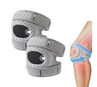 XKrmp Adjustable Knee Brace, Tendon Support Sleeve Braces, Patellar Pad Realign Knee Joint While You Move, for Meniscus, Arthritis, Orthopedic Sports Use (Gray,L)