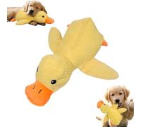 XKrmp Calming Duck Toy for Dogs, Mellow Plush Dog Duck with Quack Sound & Crinkle, Interactive Stuffed Animal Pillow for Puppy Anxiety Relief, Soft Yellow Pet Toy for Boredom (M)