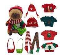 XKrmp Capybara Plush with Capybara Clothes Set - Super Soft Stuffed Toy, Dress Up Cute Plushies for Boys and Girls, Great for Birthday and Christmas (Style# 6)