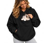 XKrmp Cat Hoodie with Pet Pouch, Unisex Dog Carrier Kangaroo Sweatshirt | Zippered Chest Pet Holder • Lower Hand Pocket • Sleeve Zip Pocket • Soft Polyester Cotton Blend