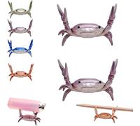 XKrmp Cute Crab-Shaped Pen Holder, Weightlifting Desk Crab Organizer, Cute Japanese Creative Pencil Stand & Spoon Holder, Funny Office Desk Accessories for Men Women Kids (2Pcs,G)
