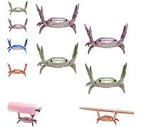 XKrmp Cute Crab-Shaped Pen Holder, Weightlifting Desk Crab Organizer, Cute Japanese Creative Pencil Stand & Spoon Holder, Funny Office Desk Accessories for Men Women Kids (4Pcs,A)