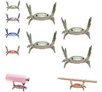 XKrmp Cute Crab-Shaped Pen Holder, Weightlifting Desk Crab Organizer, Cute Japanese Creative Pencil Stand & Spoon Holder, Funny Office Desk Accessories for Men Women Kids (4Pcs,I)