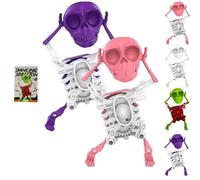 XKrmp Dancing and Swinging 3D Skull Toy - Skeleton Dancing and Swinging Clockwork, Ideal for Halloween Party Favors, Office Desk Toys, and Collector Toy Figures (Mixed#3)