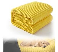 XKrmp Emotional Support Blanket Yellow for Dogs, Calming Faux Rabbit Fur Security Pet Throw to Soothe Anxiety, Couch & Bed Protector, Machine Washable Plush Kennel Cover (39"x59")