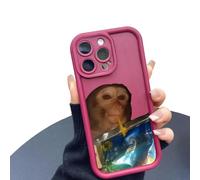 XKrmp Funny Monkey Drinking Capri Sun Phone Case - Funny Gift for iPhone Cover, Shockproof TPU Cover for iPhone 16/15/14/13/12/11 ProMax (#9,For iPhone 13 Pro MAX)