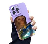 XKrmp Funny Monkey Drinking Capri Sun Phone Case - Funny Gift for iPhone Cover, Shockproof TPU Cover for iPhone 16/15/14/13/12/11 ProMax (#4,For iPhone 15 Plus)