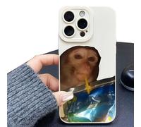 XKrmp Funny Monkey Drinking Capri Sun Phone Case - Funny Gift for iPhone Cover, Shockproof TPU Cover for iPhone 16/15/14/13/12/11 ProMax (#2,For iPhone 15)