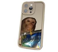 XKrmp Funny Monkey Drinking Capri Sun Phone Case - Funny Gift for iPhone Cover, Shockproof TPU Cover for iPhone 16/15/14/13/12/11 ProMax (#6,For iPhone 14 Plus)