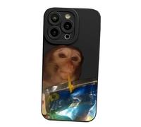 XKrmp Funny Monkey Drinking Capri Sun Phone Case - Funny Gift for iPhone Cover, Shockproof TPU Cover for iPhone 16/15/14/13/12/11 ProMax (#1,For iPhone 11 Pro MAX)