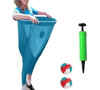 XKrmp Granny Pants Yard Game Sets with Bouncy Balls,Freaky Party Games Pants，Fill Your Giant Pant,Fun Family Reunion & Adult Yard Game for Groups. (Blue,2balls)