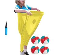 XKrmp Granny Pants Yard Game Sets with Bouncy Balls,Freaky Party Games Pants，Fill Your Giant Pant,Fun Family Reunion & Adult Yard Game for Groups. (Yellow,4balls)