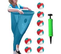 XKrmp Granny Pants Yard Game Sets with Bouncy Balls,Freaky Party Games Pants，Fill Your Giant Pant,Fun Family Reunion & Adult Yard Game for Groups. (Blue,8balls)