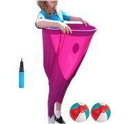 XKrmp Granny Pants Yard Game Sets with Bouncy Balls,Freaky Party Games Pants，Fill Your Giant Pant,Fun Family Reunion & Adult Yard Game for Groups. (Purple,2balls)