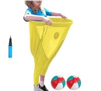 XKrmp Granny Pants Yard Game Sets with Bouncy Balls,Freaky Party Games Pants，Fill Your Giant Pant,Fun Family Reunion & Adult Yard Game for Groups. (Yellow,2balls)