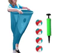 XKrmp Granny Pants Yard Game Sets with Bouncy Balls,Freaky Party Games Pants，Fill Your Giant Pant,Fun Family Reunion & Adult Yard Game for Groups. (Blue,4balls)