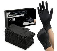 XKrmp Heavy Duty 6 Mil Nitrile Gloves - Disposable Latex Free Gloves for Mechanics, Automotive & Industrial Use, Rubber Gloves for Cooking Food Prep & Cleaning, Powder Free (20Pcs,Black)