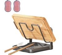 XKrmp Heavy Duty Pot Lid Holder, Rust-Resistant Carbon Steel Pan Cover Rack with Drip Tray, Vertical Kitchen Organizer Stand for Lids and Spatulas on Counter (Gray,1-Layer)