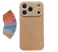 XKrmp High-End Glitter Electroplated Case for iPhone 17 16 15 14 13 12 11 Series, Fashionable Bling Design, Non-Slip Grip Shockproof Cover (Gold,For iPhone 13 Pro MAX)