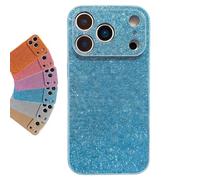 XKrmp High-End Glitter Electroplated Case for iPhone 17 16 15 14 13 12 11 Series, Fashionable Bling Design, Non-Slip Grip Shockproof Cover (Blue,For iPhone 12 Pro)