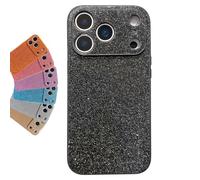 XKrmp High-End Glitter Electroplated Case for iPhone 17 16 15 14 13 12 11 Series, Fashionable Bling Design, Non-Slip Grip Shockproof Cover (Black,For iPhone 16 Pro MAX)