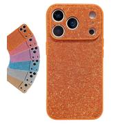 XKrmp High-End Glitter Electroplated Case for iPhone 17 16 15 14 13 12 11 Series, Fashionable Bling Design, Non-Slip Grip Shockproof Cover (Orange,For iPhone 14)