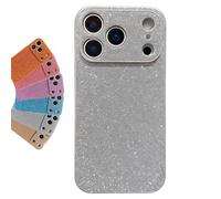 XKrmp High-End Glitter Electroplated Case for iPhone 17 16 15 14 13 12 11 Series, Fashionable Bling Design, Non-Slip Grip Shockproof Cover (Silver,For iPhone 13 Pro)
