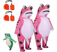 XKrmp Inflatable Frog Costume Adult with Air Pump - Full Body Blow Up Frog Suit for Halloween Party & Cosplay (Pink-2Pcs,S)