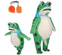 XKrmp Inflatable Frog Costume Adult with Air Pump - Full Body Blow Up Frog Suit for Halloween Party & Cosplay (Green,S)