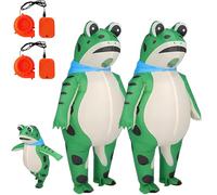 XKrmp Inflatable Frog Costume Adult with Air Pump - Full Body Blow Up Frog Suit for Halloween Party & Cosplay (Green-2Pcs,S)