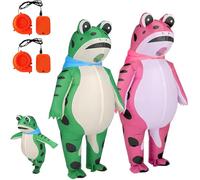 XKrmp Inflatable Frog Costume Adult with Air Pump - Full Body Blow Up Frog Suit for Halloween Party & Cosplay (G+P,L)