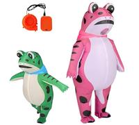 XKrmp Inflatable Frog Costume Adult with Air Pump - Full Body Blow Up Frog Suit for Halloween Party & Cosplay (Pink,L)