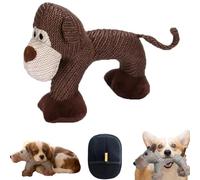 XKrmp Linen Safari Squeaky Dog Toys for Small Medium Breeds - Durable Plush Chew Toy with Crinkle Sound for Teething & Anxiety Relief - Soft Natural Texture for Interactive Fetch Play (C)