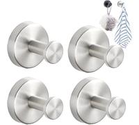 XKrmp Luxegrip Shower Hook, Luxe Grip Hook for Shower, Suction Cup Hooks for Shower, Luxehold No-Drill Hooks, Luxe Hold No Drill Hooks, Luxe Grip No Drill Hook, for Shower, Bathroom (Silver,4pcs)