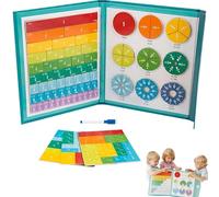 XKrmp Magnetic Fraction Demonstration Book & Magnetic Fraction Tiles Set - 102 PCS Stem Math Master Set for Learning Fractions, and Adding and Subtracting for Ages 3-7 Kids (1Pc)