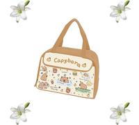 XKrmp Matching Capybara Backpack & Lunch Kit Set - Reusable Thermal Cooler for Beach/Picnic, Lightweight Bag Insulated Lunch Tote & Pencil Case | Animal Theme (Style#1)