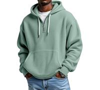 XKrmp Men's Casual Solid Color Waffle Zipper Long Sleeve Hooded Sweatshirt - Lightweight and Breathable for Outdoor Use (#6,5XL)