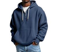 XKrmp Men's Casual Solid Color Waffle Zipper Long Sleeve Hooded Sweatshirt - Lightweight and Breathable for Outdoor Use (#10,L)