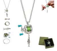 XKrmp Mini Fishing Reel Pendant in Gift Box,Feature Smooth-Rotating Handle & Moving Part for Daily Wear as Necklace or Bag Charm (1Pc)