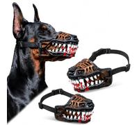 XKrmp Scary Dog Muzzle Costume, Latex Monster Teeth Mask with Adjustable Straps (B-2PCS,XL)