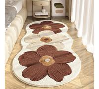 XKrmp Soft Irregular Flower Pattern Rug for Bedroom, Plush Wavy Edge Floral Floor Mat Non Slip, Cute Scalloped Carpet for Kids Room Nursery and Living Room Decor (J,S (19.7 x 31.5 in))